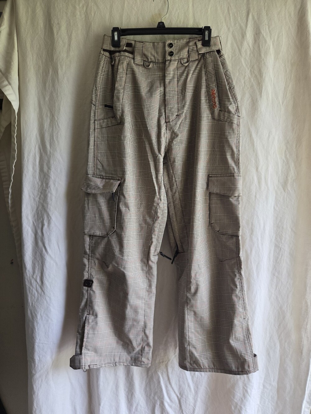 Vintage Y2K Billabong Snow Pants Women's Small Plaid Snowboard Ski Baggy Utility